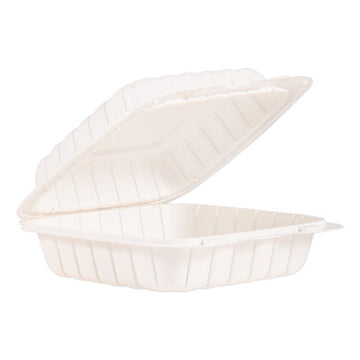 ProPlanet™ by Dart® Hinged Lid Containers, Single Compartment, 8.3 X 8 X 3, White, 150-carton freeshipping - TVN Wholesale